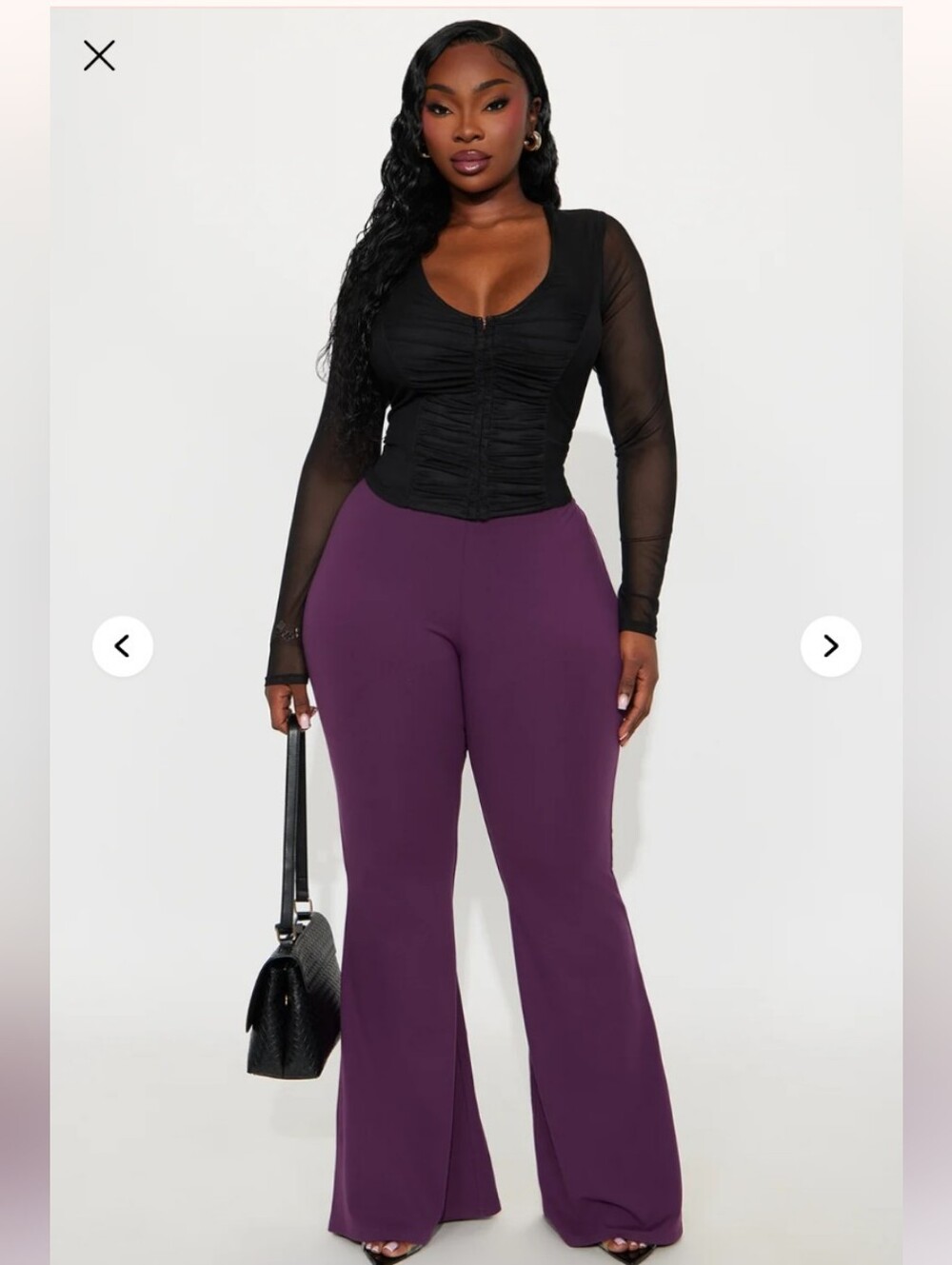 Fashion Nova A Little Too Late Mid Rise Flare Pant Size 1X (EUC)